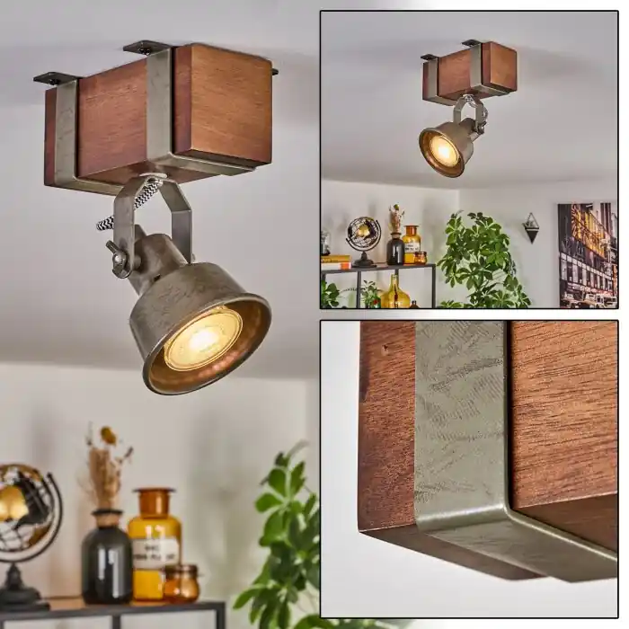 Express Levering Pehefito Plafondlamp Donkerbruin, Grijs, Groen, 1-licht