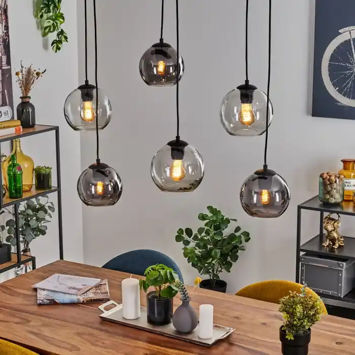Quinteiro Hanglamp Zwart, 6-lichts Beperkt Aanbod