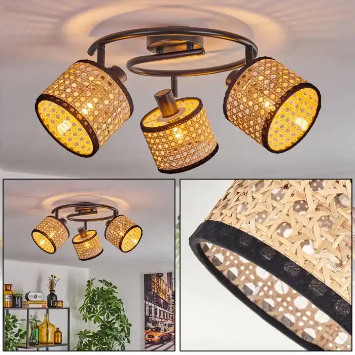 Ramila Plafondlamp Zwart, 3-lichts Speciale Aanbieding