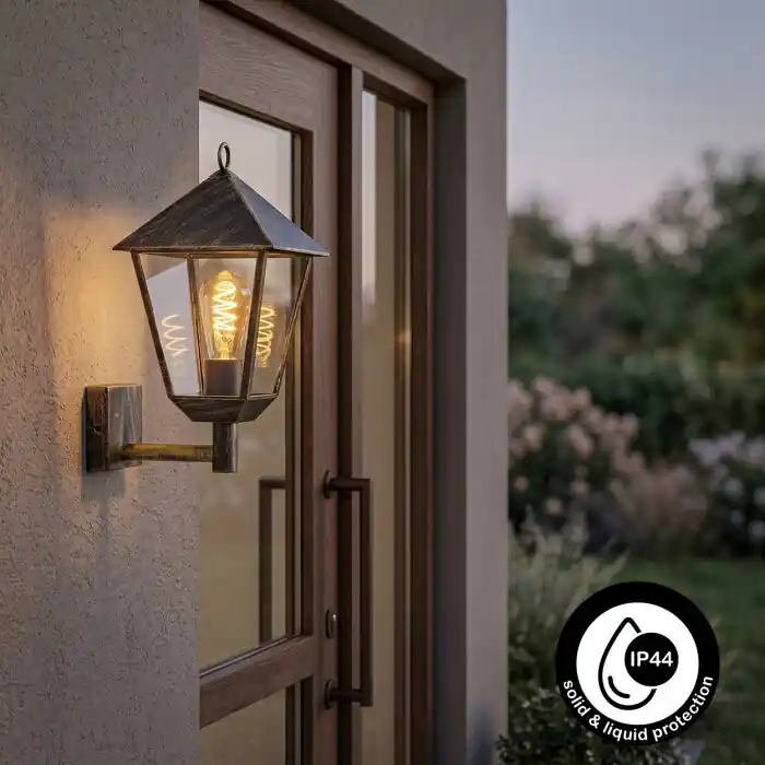 Alleen Vandaag Anfei Wandlamp voor buiten Bruin, Goud, 1-licht