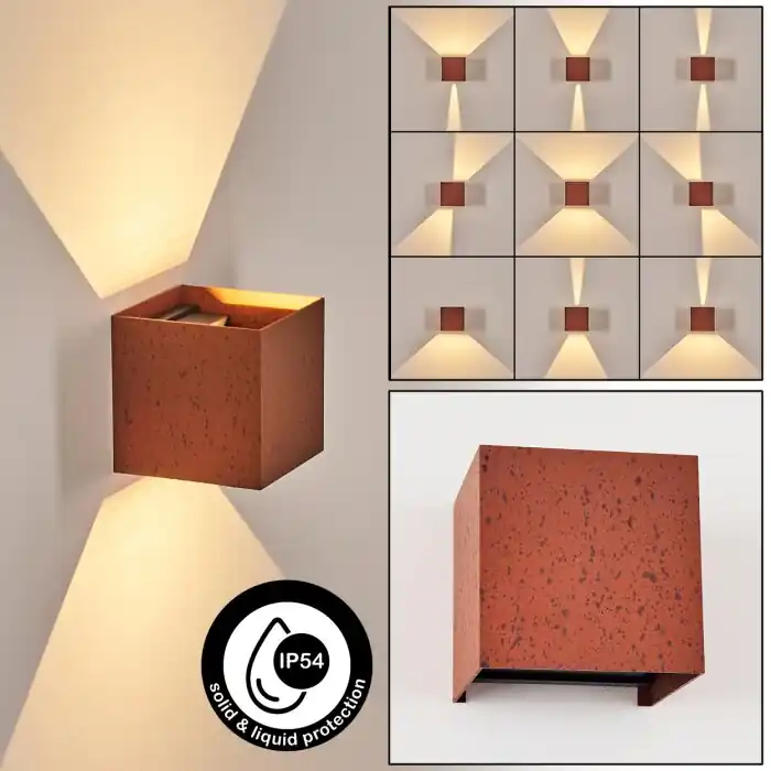 Speciale Aanbieding Tamarin Wandlamp voor buiten, Licht omhoog & omlaag, Wandlamp LED Roest, Zwart, 1-licht