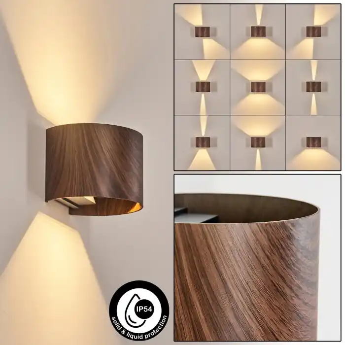 Nu Kopen Tamarin Wandlamp voor buiten, Licht omhoog & omlaag, Wandlamp LED houtlook, Zwart, 1-licht