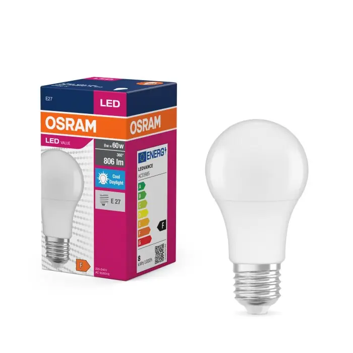 Laatste Versie Osram E27 LED 8.5 Watt daglichtwit 806 Lumen