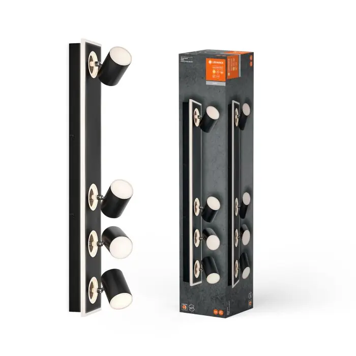 Ledvance Decor Plafondlamp LED Zwart, 4-lichts Express Levering