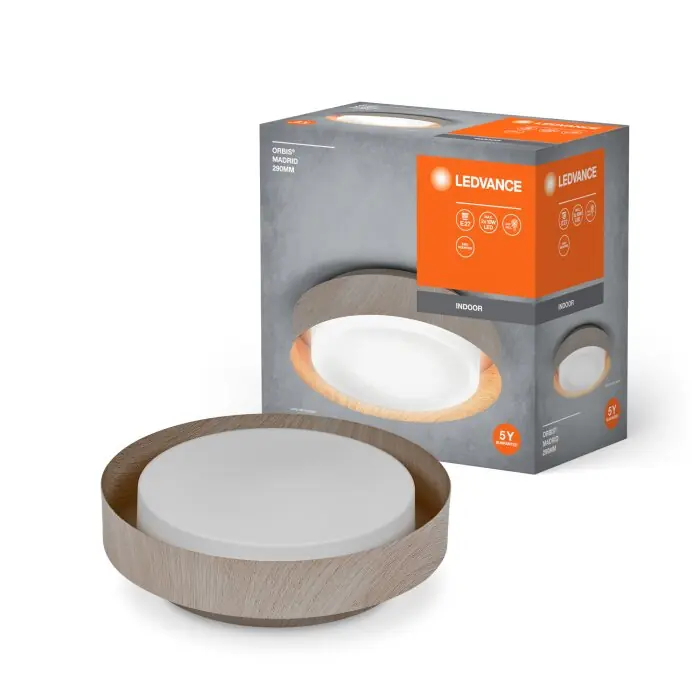 Op = Op Ledvance Orbis Plafondlamp houtlook, 2-lichts