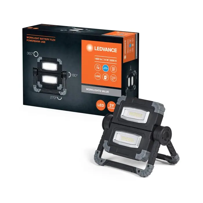 Ledvance Worklight Bouw spotlight LED Grijs, Zwart, 1-licht Alleen Vandaag