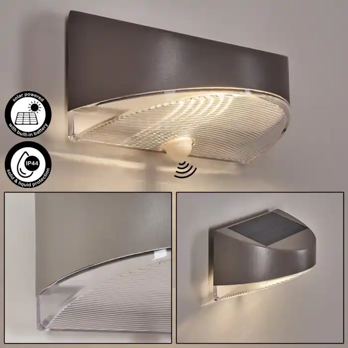 Tolerud Wandlamp voor buiten LED Grijs, Zilver, 1-licht, Bewegingsmelder Laatste Kans