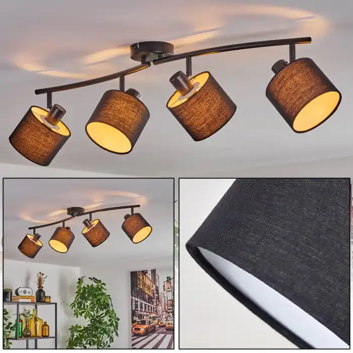 Flitsaanbieding Granja Plafondlamp Zwart, 4-lichts