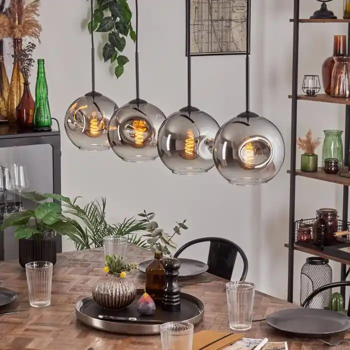 Ripoll Hanglamp Chroom, Duidelijk, 4-lichts Lage Prijs