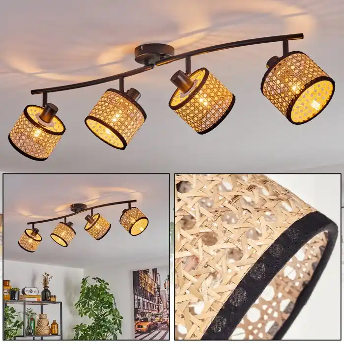 Beste Prijs Ramila Plafondlamp Zwart, 4-lichts