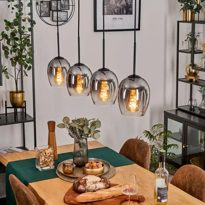Speciale Aanbieding Vevino Hanglamp Duidelijk, Rookkleurig, 4-lichts