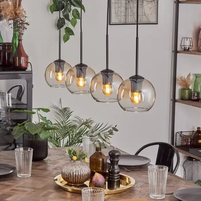 Koyoto Hanglamp Amber, Duidelijk, 4-lichts Koopje