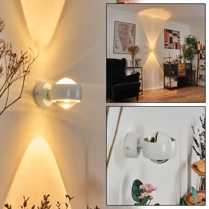 Sapri Licht omhoog & omlaag, Wandlamp Wit, 1-licht Laatste Versie