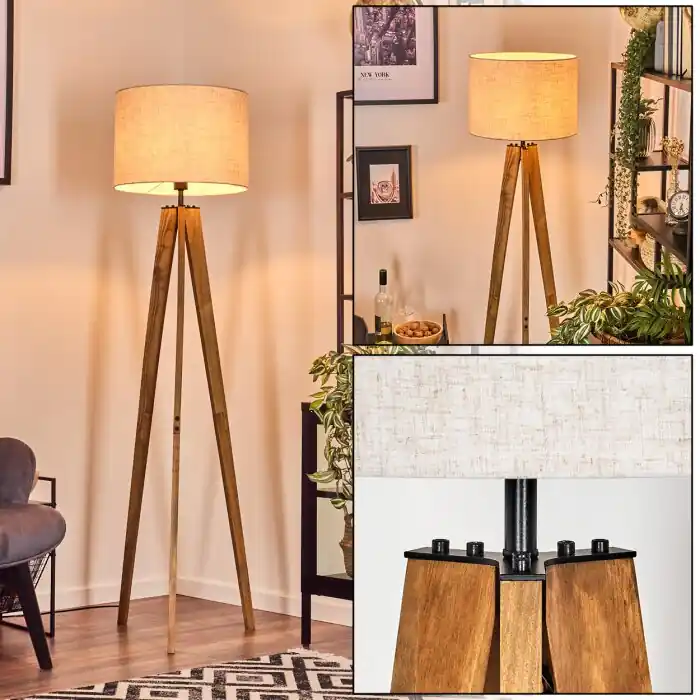Beperkt Aanbod Bassagoda Staande lamp, Leeslamp Natuurlijke kleuren, Zwart, 1-licht
