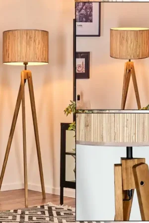Aanbieding Bongal Staande lamp, Leeslamp Natuurlijke kleuren, Zwart, 1-licht