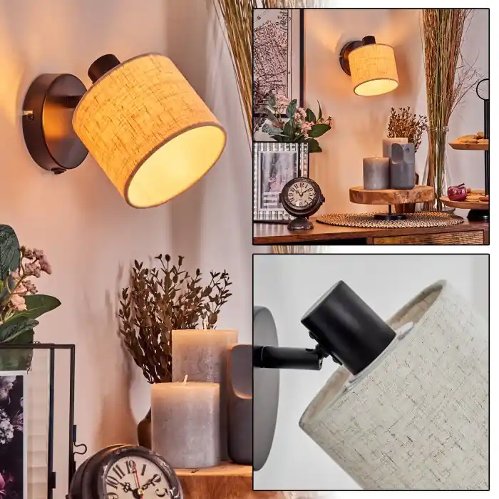 Bassagoda Wandlamp, Muurspot Zwart, 1-licht Alleen Vandaag
