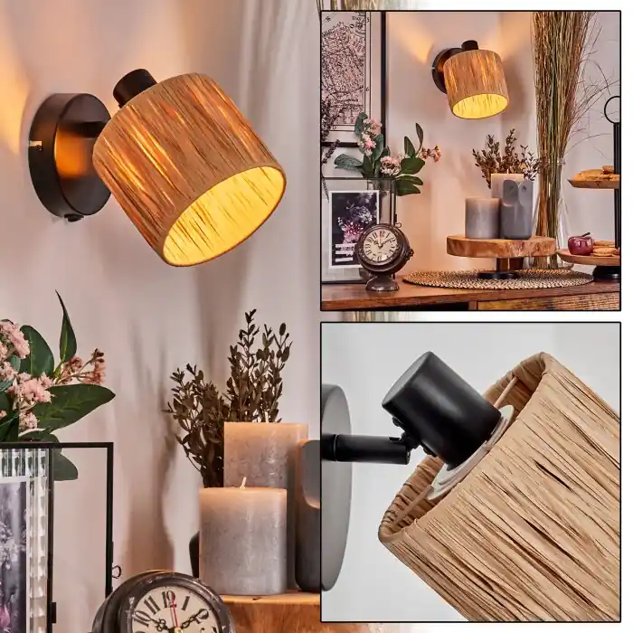 Granja Wandlamp, Muurspot Zwart, 1-licht Snelle Levering