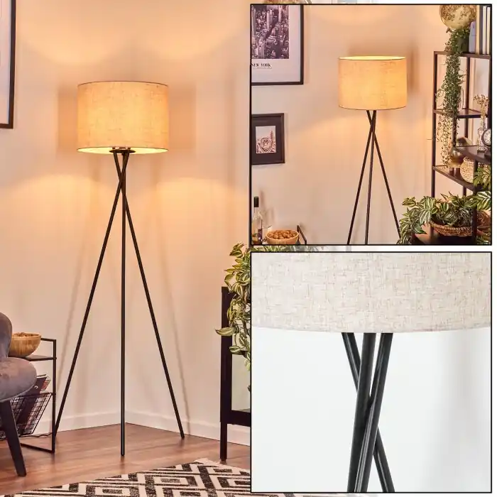 Veilige Betaling Bassagoda Staande lamp, Leeslamp Zwart, 1-licht