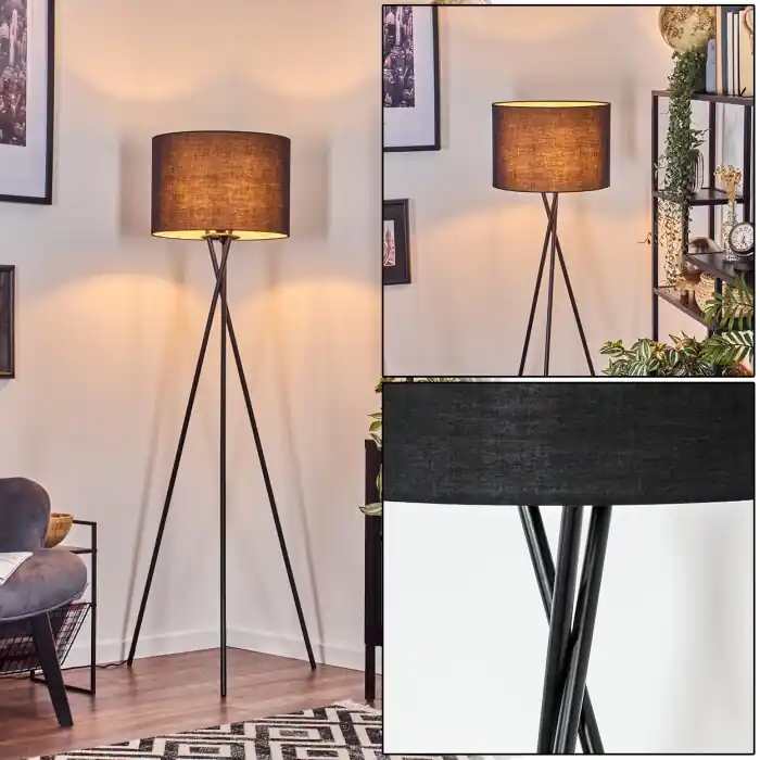 Betrouwbaar Bassagoda Staande lamp Zwart, 1-licht