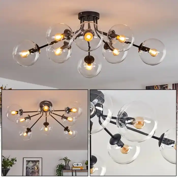 Bestseller Gastor Plafondlamp 87 cm Duidelijk, 8-lichts