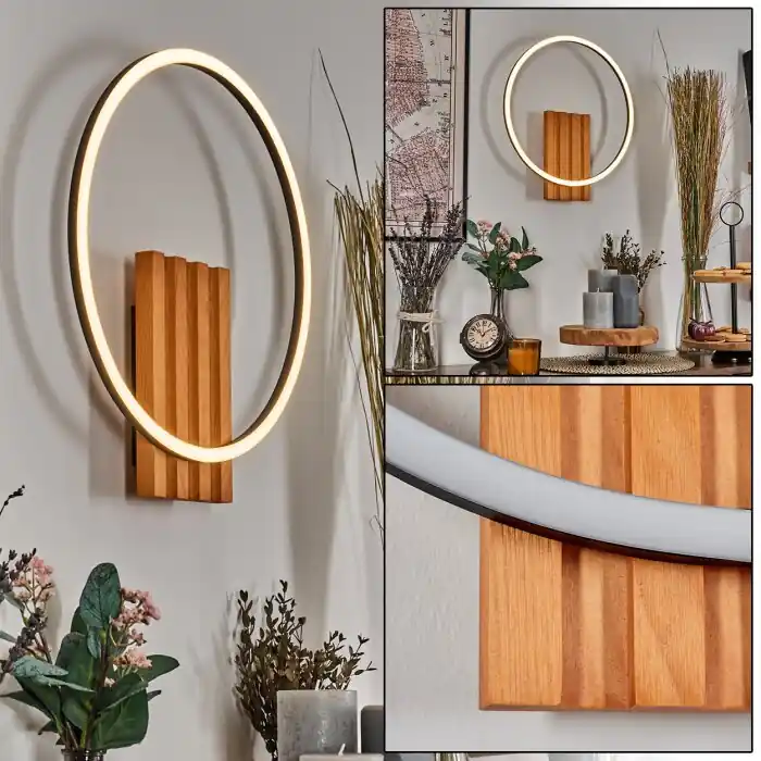Betaalbaar Pompu Wandlamp LED Natuurlijke kleuren, Zwart, 1-licht