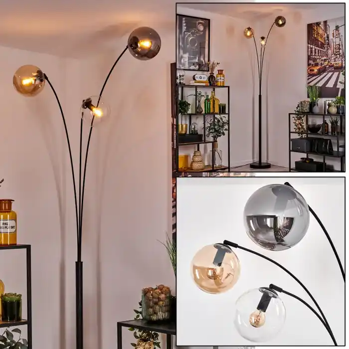Hoge Kwaliteit Gastor Staande lamp Amber, Duidelijk, Rookkleurig, 3-lichts