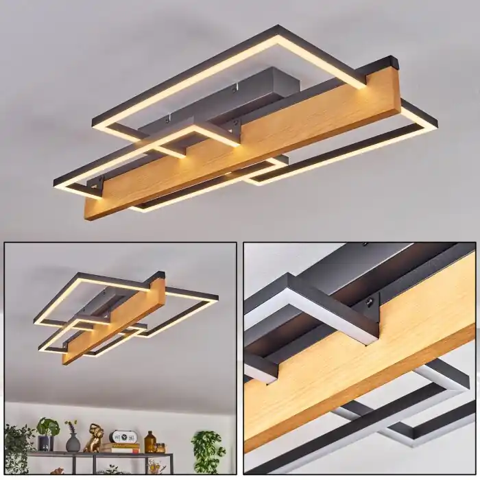 Pompu Plafondlamp LED Natuurlijke kleuren, Zwart, 1-licht Hoge Kwaliteit