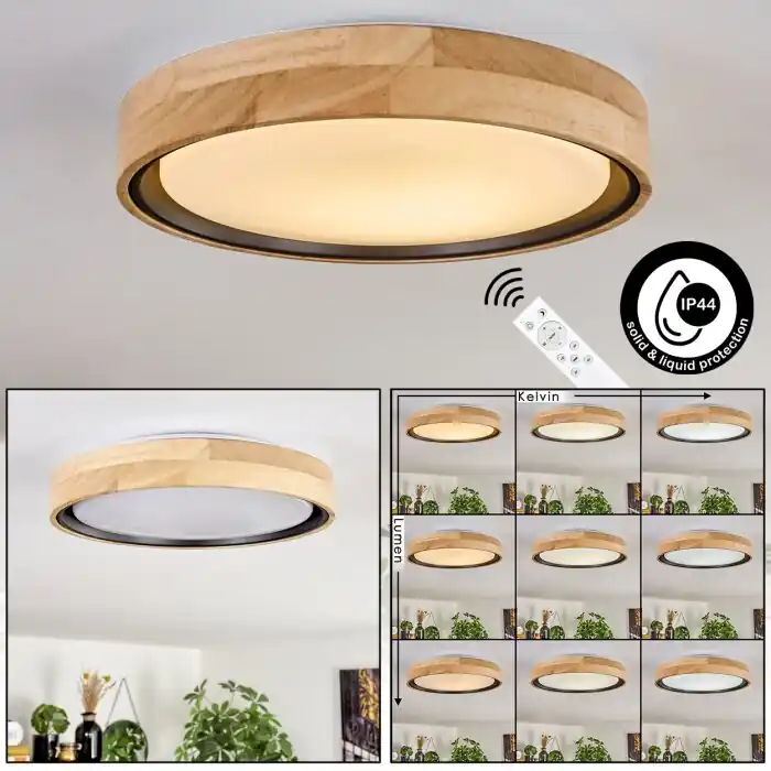 Melstad Plafondlamp LED Natuurlijke kleuren, Wit, 1-licht, Afstandsbediening Veilige Betaling