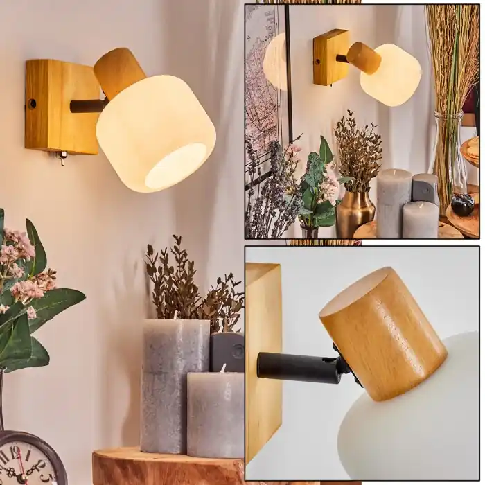 Beperkte Voorraad Miguas Wandlamp Chroom, Natuurlijke kleuren, Zwart, 1-licht