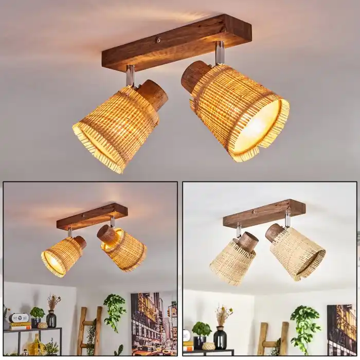 Laatste Kans Lindberg Plafondlamp Chroom, Natuurlijke kleuren, 2-lichts