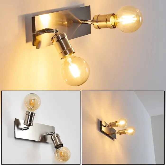 Laatste Versie Lagunita Wandlamp Nikkel mat, 2-lichts