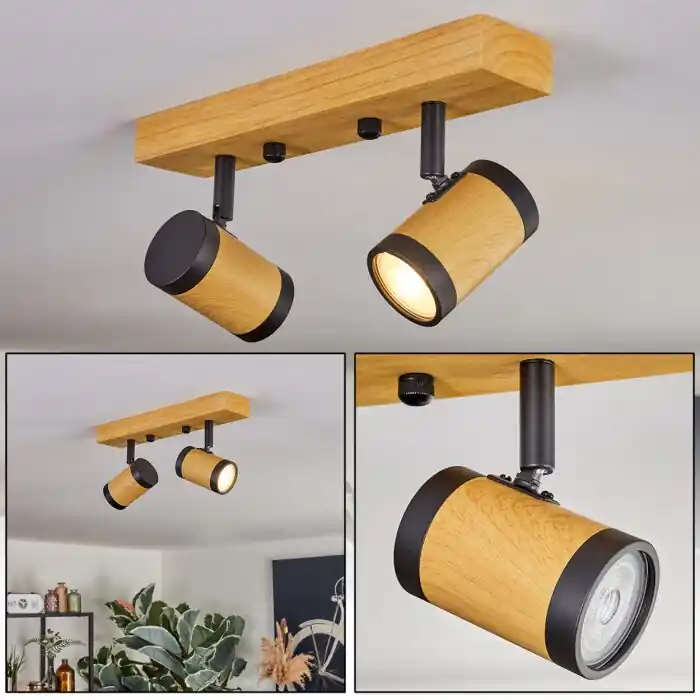 Speciale Aanbieding Martim Plafondlamp Natuurlijke kleuren, Zwart, 2-lichts