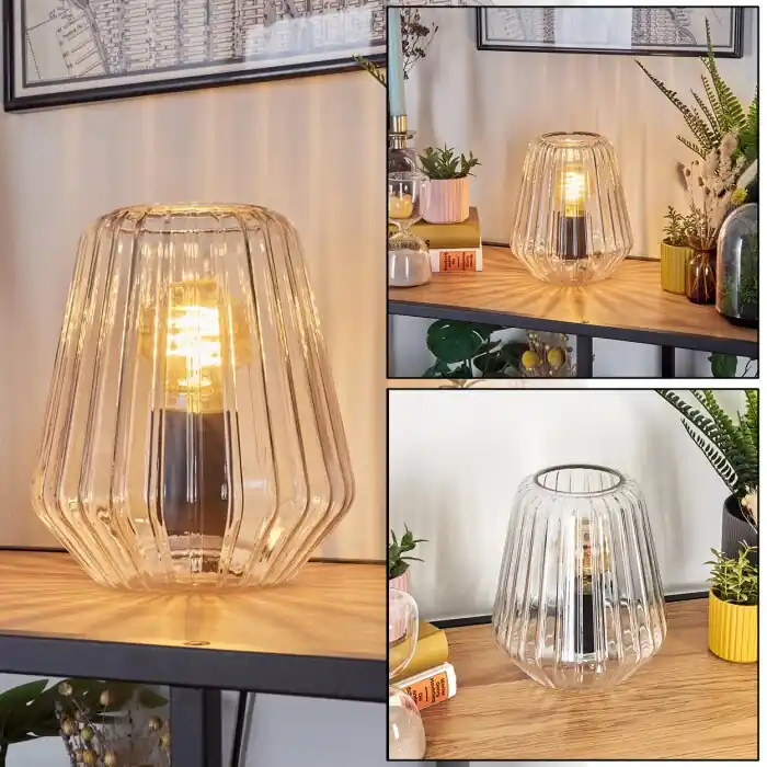 Telhais Tafellamp, Leeslamp Zwart, Transparant, Helder, 1-licht Nieuw