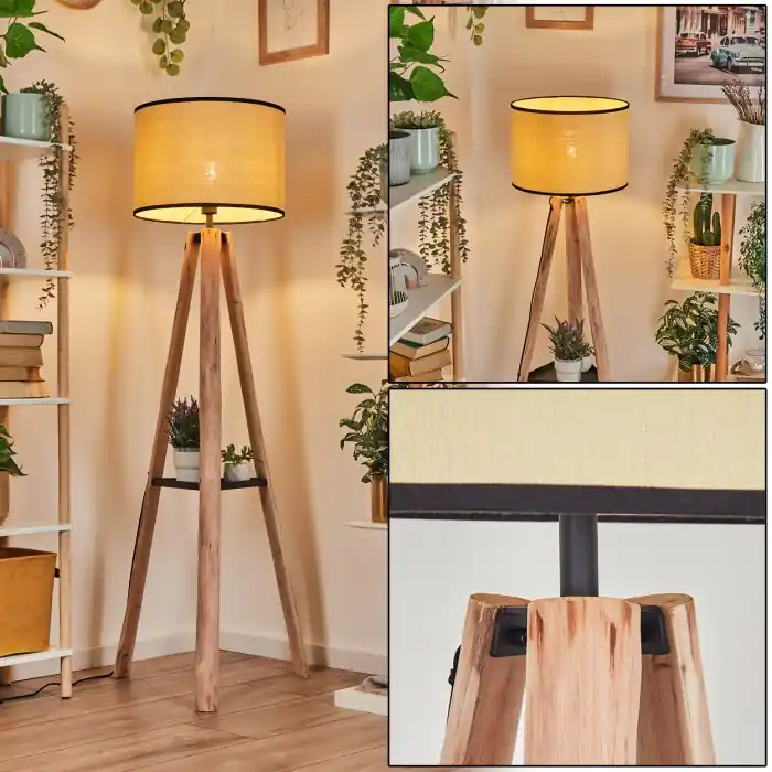 Chellas Staande lamp Natuurlijke kleuren, Zwart, 1-licht Seizoensaanbieding