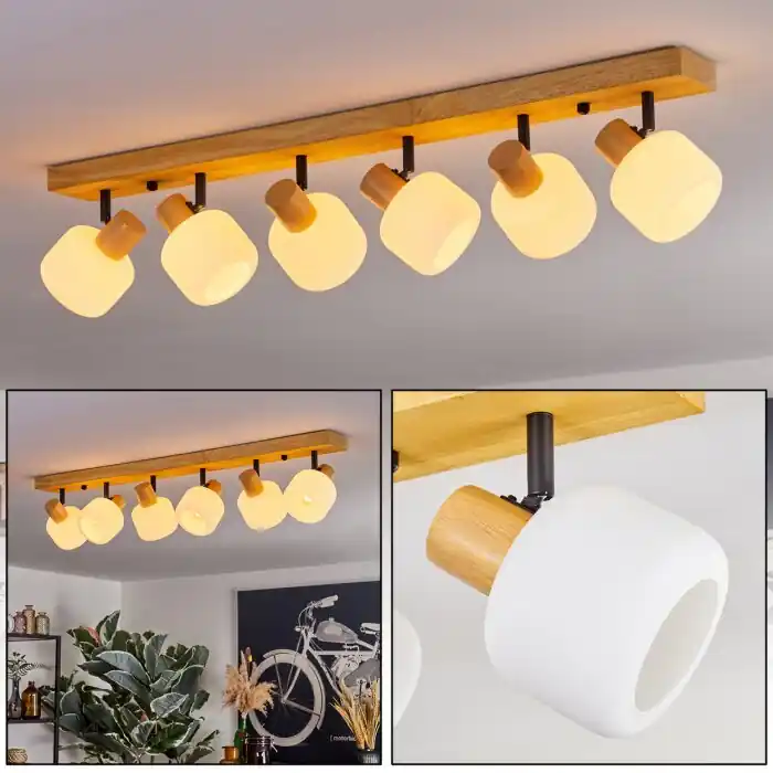 Bestseller Miguas Plafondlamp Natuurlijke kleuren, Zwart, 6-lichts