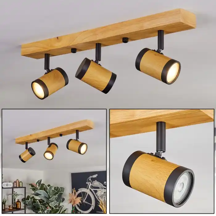 Exclusieve Aanbieding Martim Plafondlamp Natuurlijke kleuren, Zwart, 3-lichts