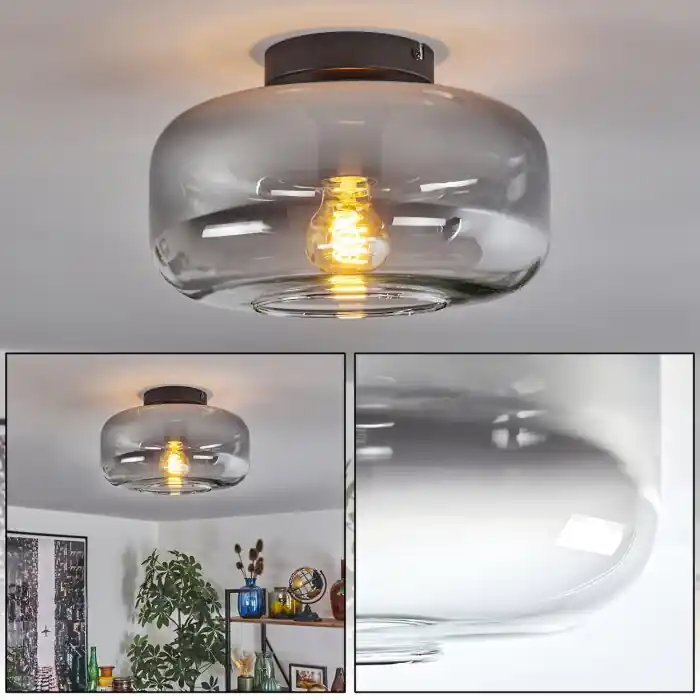 Boza Plafondlamp Duidelijk, Rookkleurig, 1-licht Express Levering
