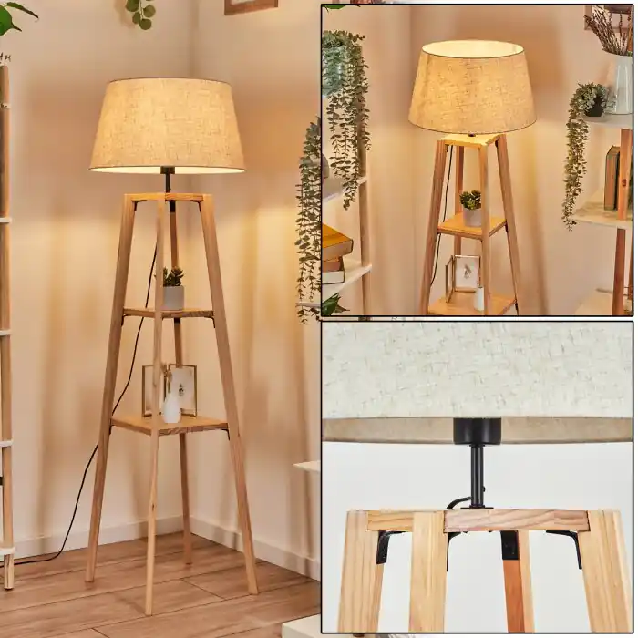 Premium Bassagoda Staande lamp Natuurlijke kleuren, 1-licht