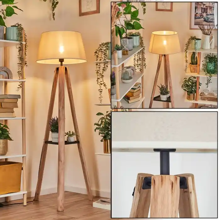 Gereduceerde Prijs Bassagoda Staande lamp Natuurlijke kleuren, Zwart, 1-licht