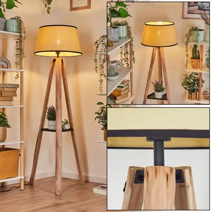 Bestseller Chellas Staande lamp Natuurlijke kleuren, Zwart, 1-licht