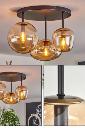 Zernez Plafondlamp Zwart, 3-lichts Bestseller