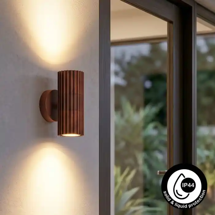 Gereduceerde Prijs Cidral Wandlamp voor buiten, Licht omhoog & omlaag Roest, 2-lichts