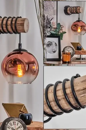 Aanbieding Ripoll Kogellampje, Wandlamp Natuurlijke kleuren, Zwart, 1-licht