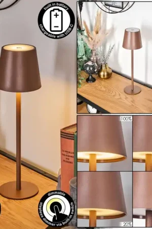 Snelle Levering Vannie Buiten tafellamp, Tafellamp LED Bruin, 1-licht