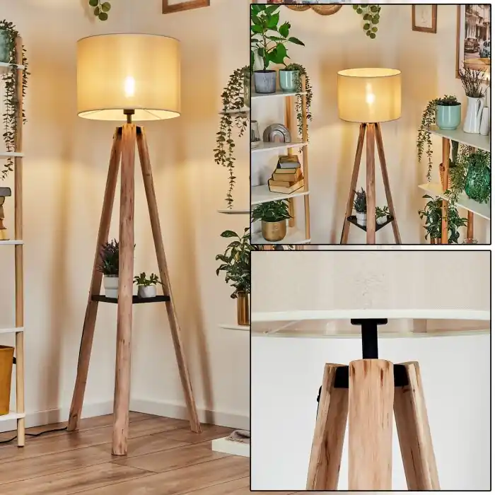 Bassagoda Staande lamp Natuurlijke kleuren, Zwart, 1-licht Merkproduct