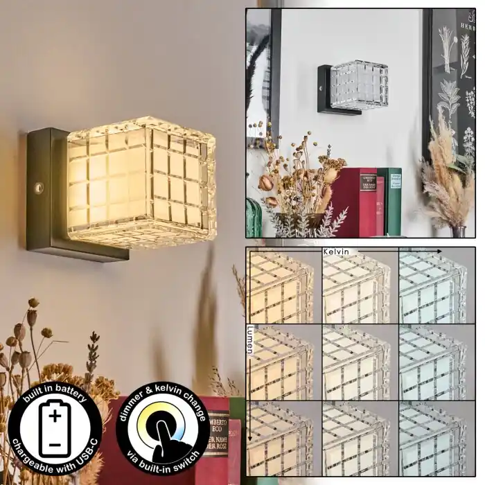 Medvik Wandlamp LED Zwart, 1-licht Must-Have