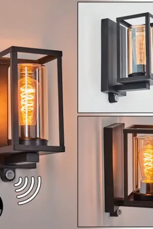 Aanbieding Portalis Wandlamp voor buiten Zwart, 1-licht, Bewegingsmelder