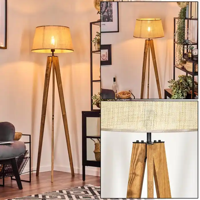 Betaalbaar Sabadim Staande lamp Natuurlijke kleuren, Zwart, 1-licht