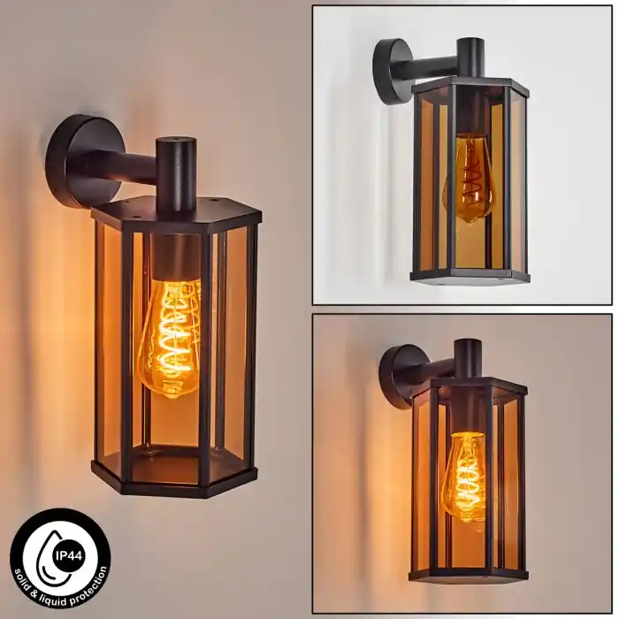 Monfanim Wandlamp voor buiten Zwart, 1-licht Express Levering