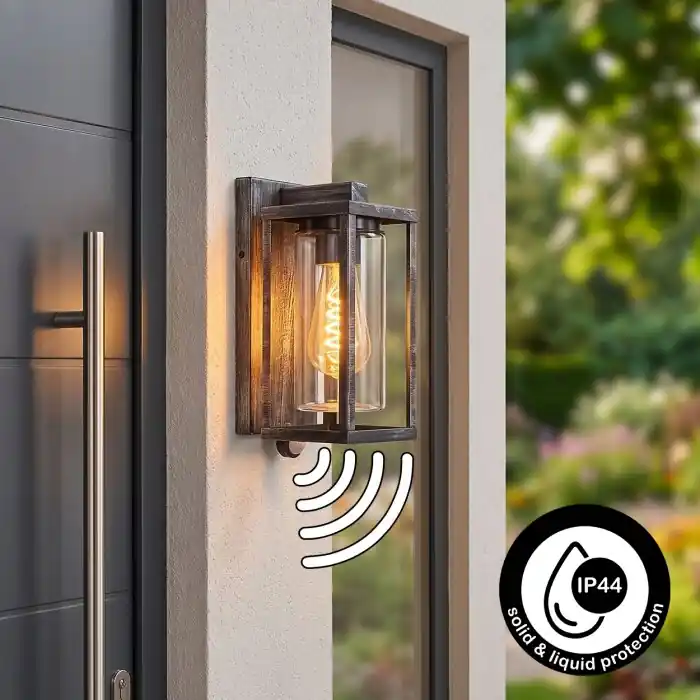 Flitsaanbieding Portalis Wandlamp voor buiten Zwart, Zilver, 1-licht, Bewegingsmelder